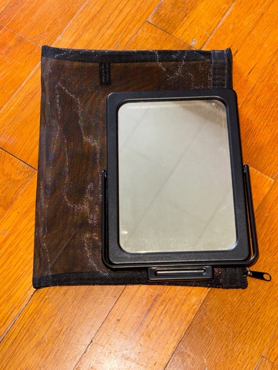 Mary Kay Accessories - Mary Kay Cosmetics Black Compact Folding Mirror with Mesh Travel Pouch